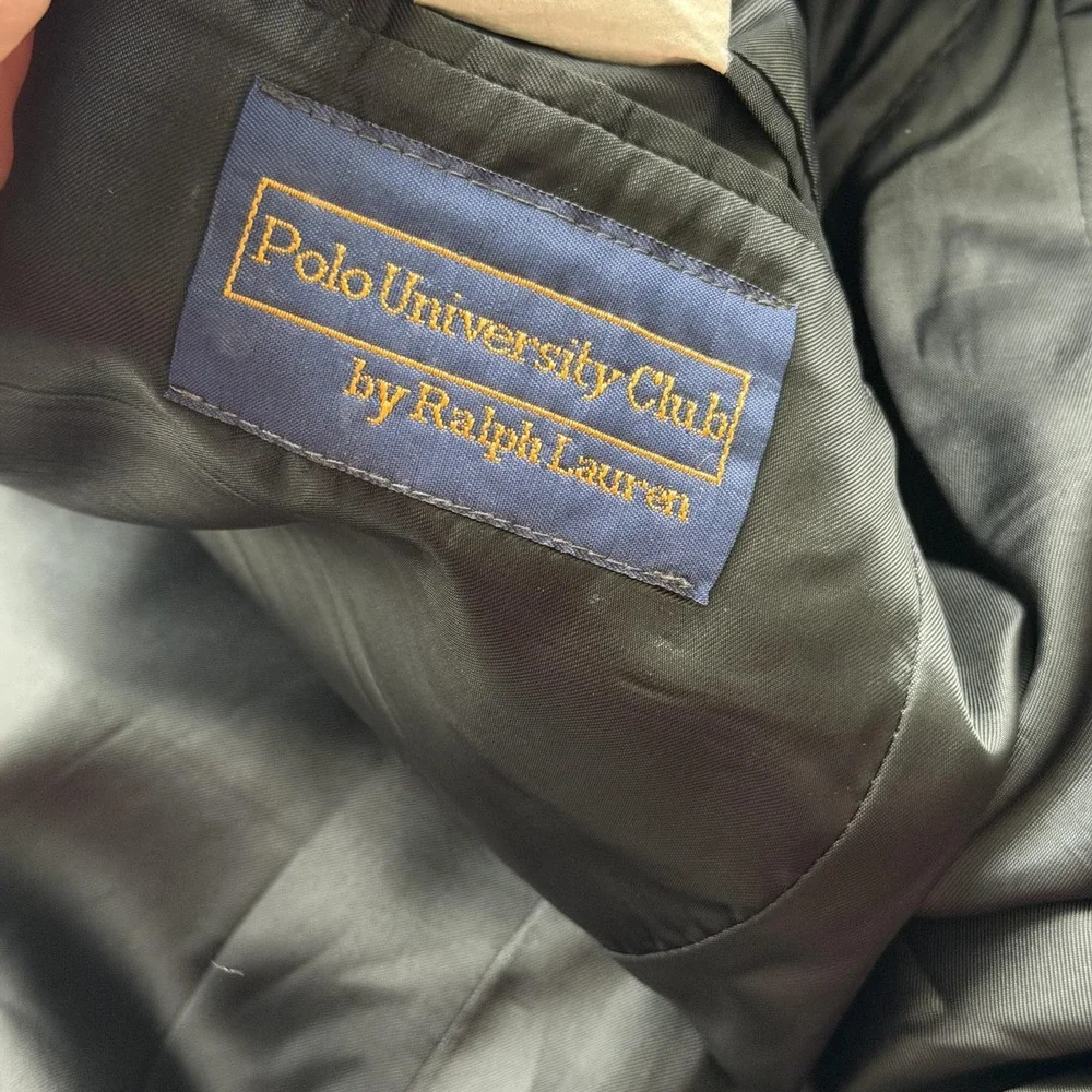 Polo University Club Ralph Lauren Suit Jacket Mens 41 Short Gray Pinstripe‎ Wool